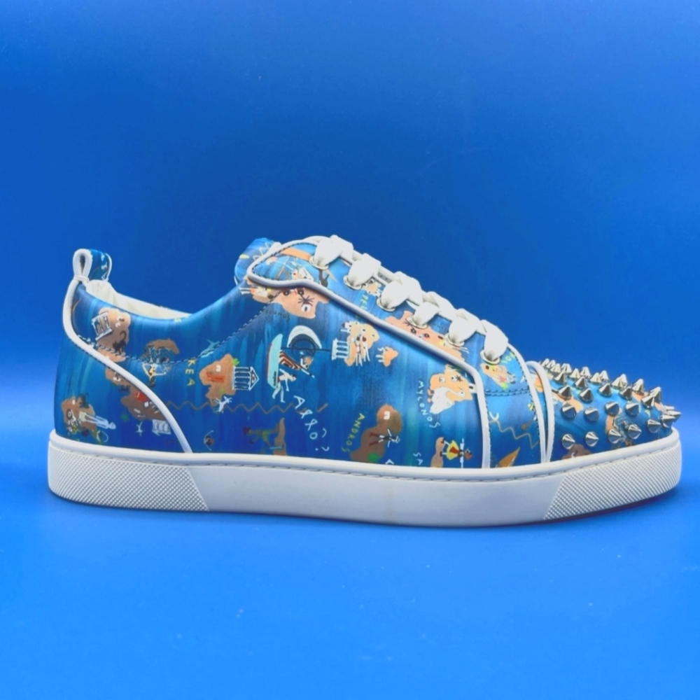 Christian Louboutin Louis Junior Spikes Odissey Print Size 42.5 NEW